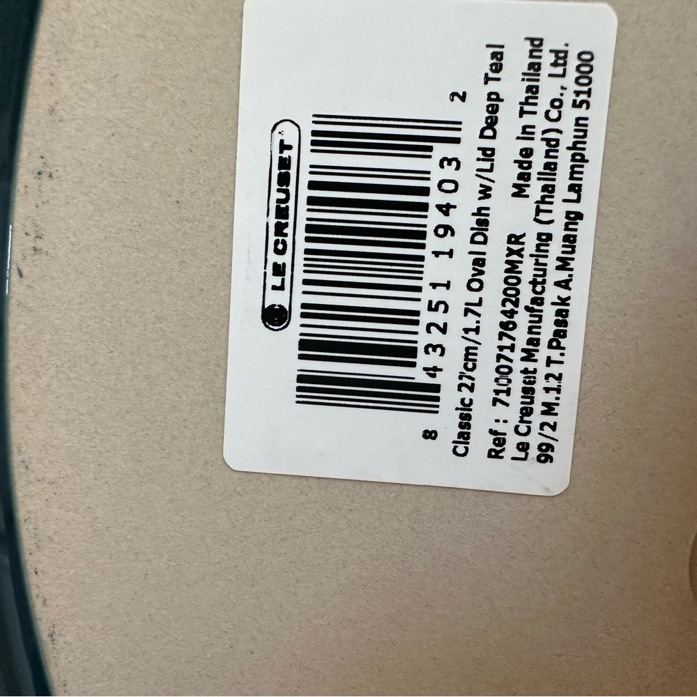 Le creuset blue classic oval baking dish with lid - Picture 5 of 6